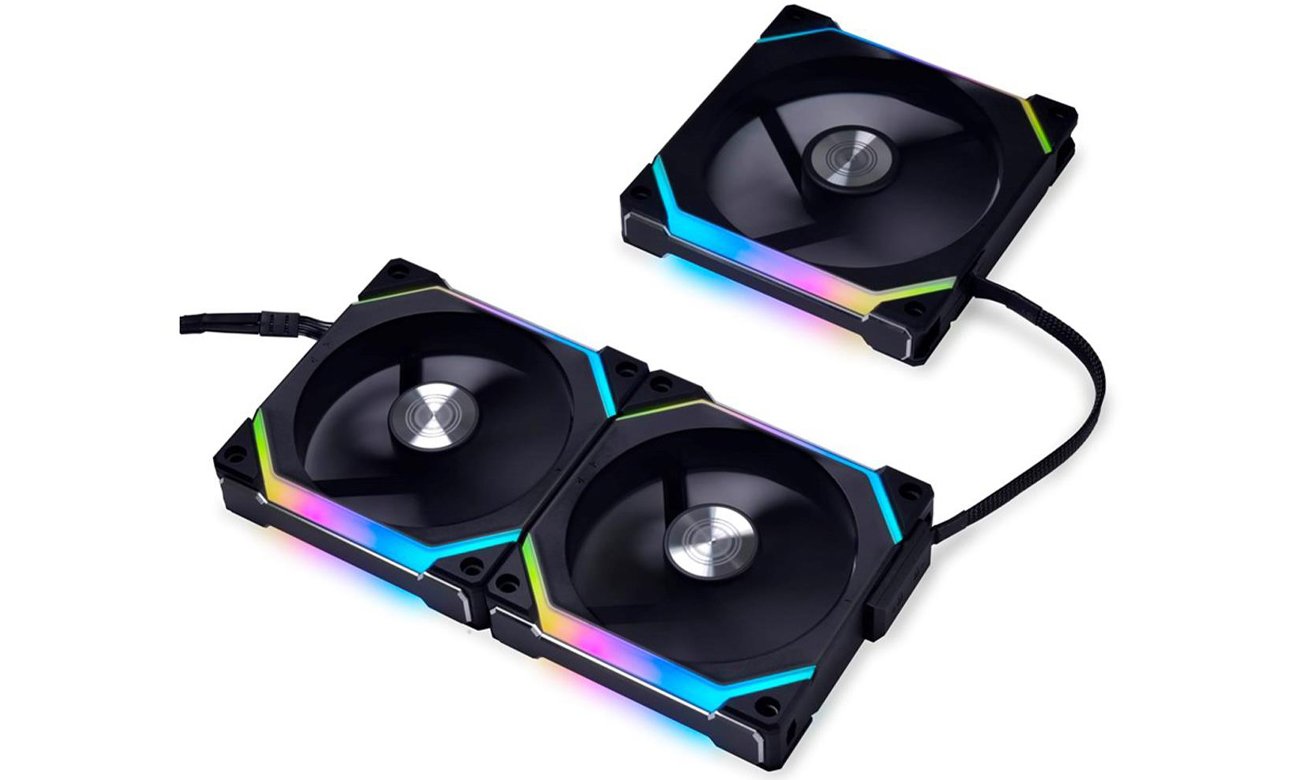LIANLI UNI FAN SL120 V2 ブラック 3個 Lian-Li UNI FAN SL120 V2 RGB PWM Lüfter, 3-pak - 120 mm